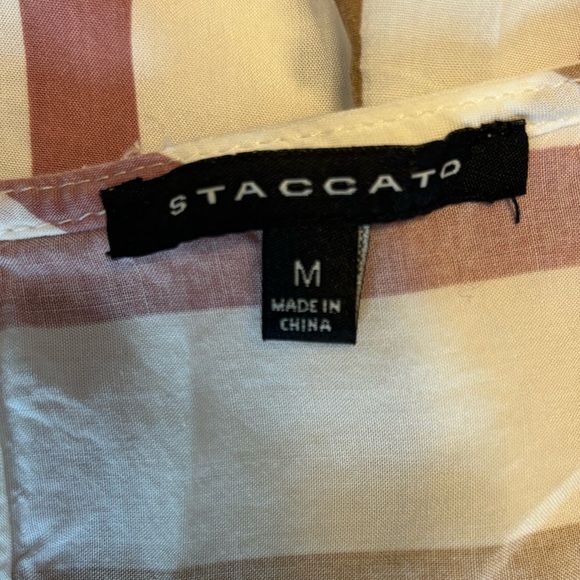 Sleeveless Top with Mauve Stripes and Twist Front - Picture 3 of 5